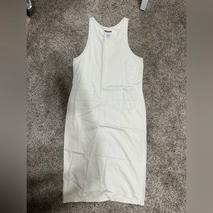 Vintage Bryn Connelly petites 100% cotton beige apron dress